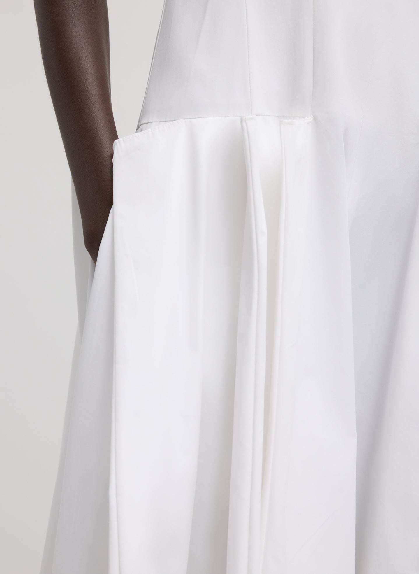 Tibi Compact Eco Poplin Pinched Pleat Dress