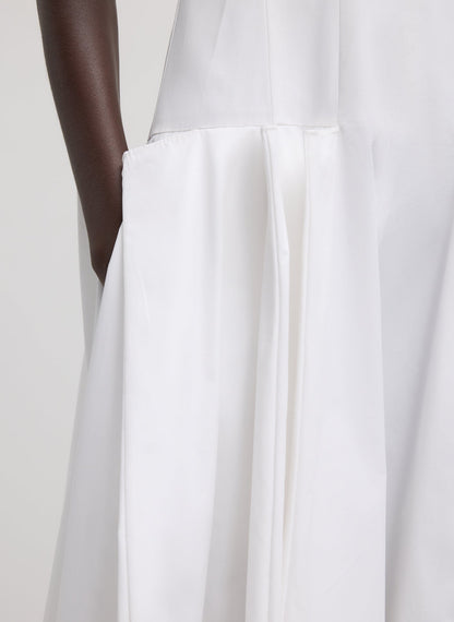 Tibi Compact Eco Poplin Pinched Pleat Dress