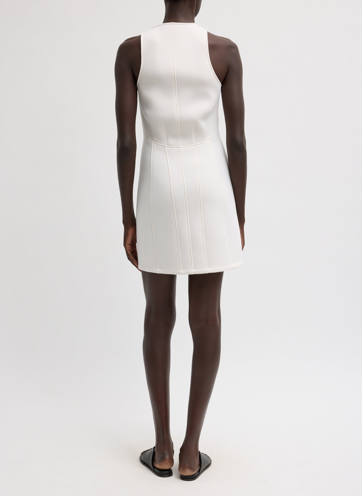 Tibi Bonded Viscose Sculpted Sleeveless Tunic Tank