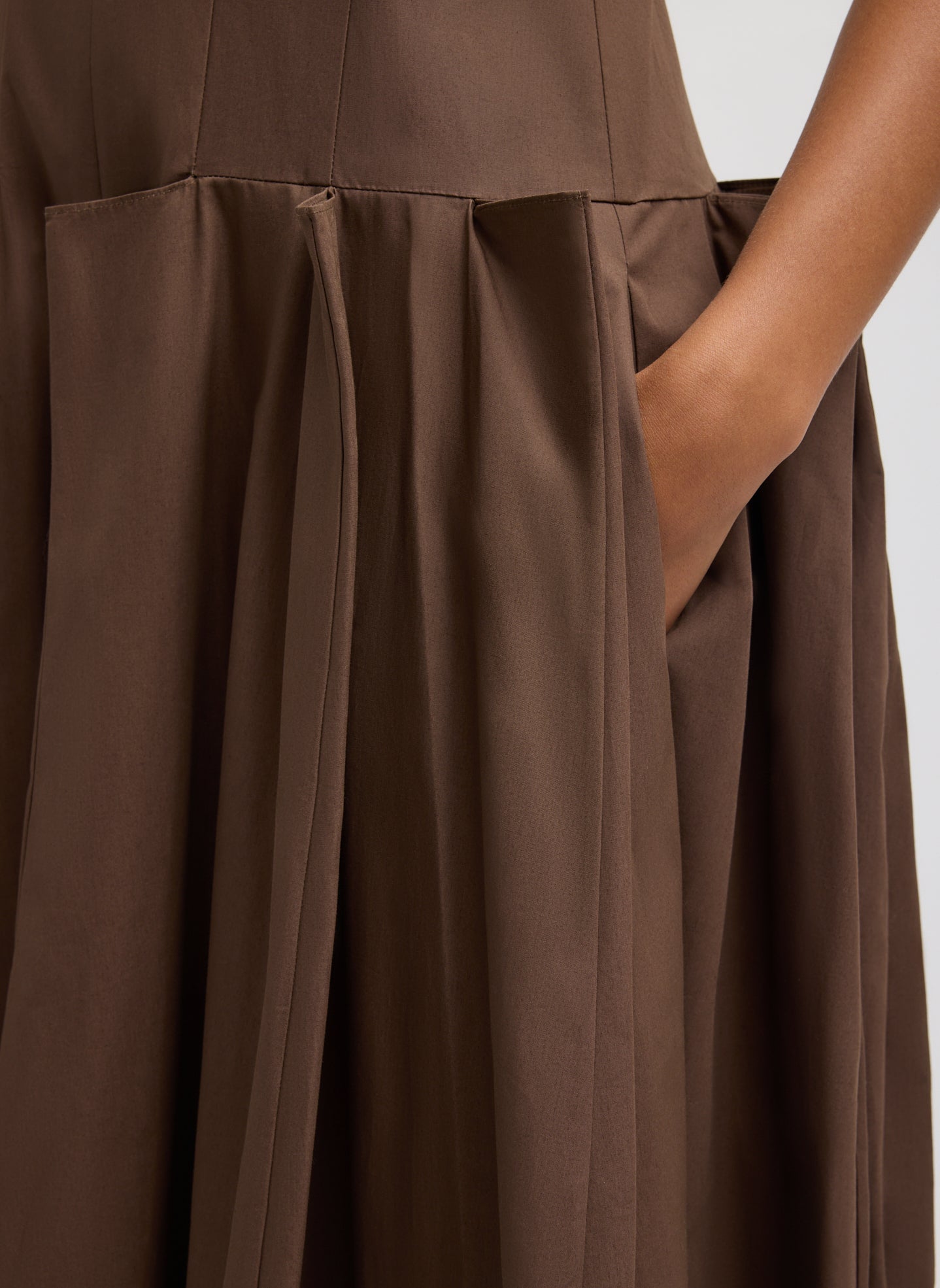 Tibi Compact Eco Poplin Pinched Pleat Dress