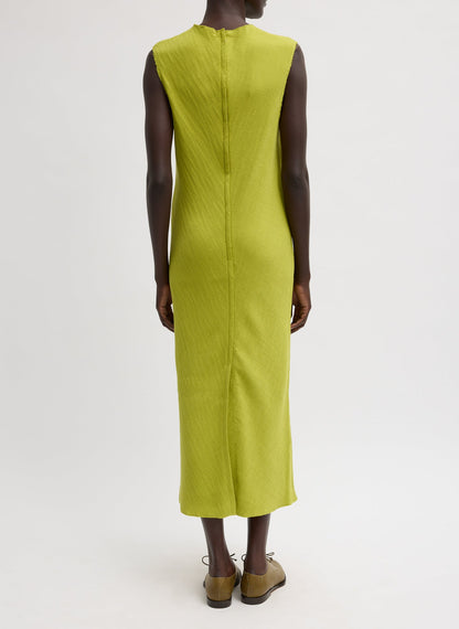 Tibi Viscose Plisse Sleeveless Bias Dress
