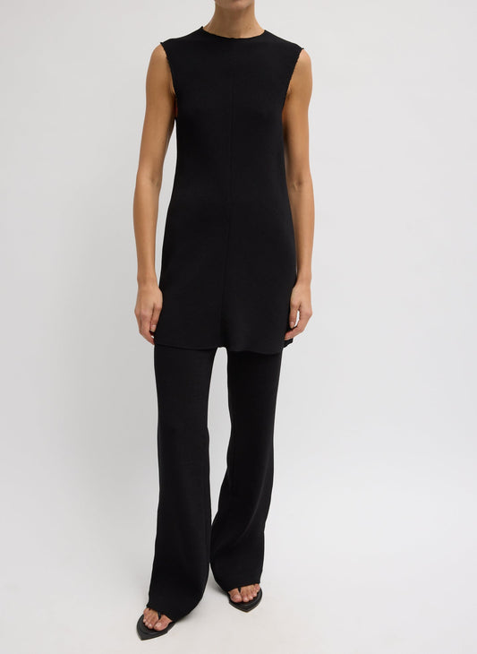 Tibi Viscose Plisse Sleeveless Bias Short Tunic Dress