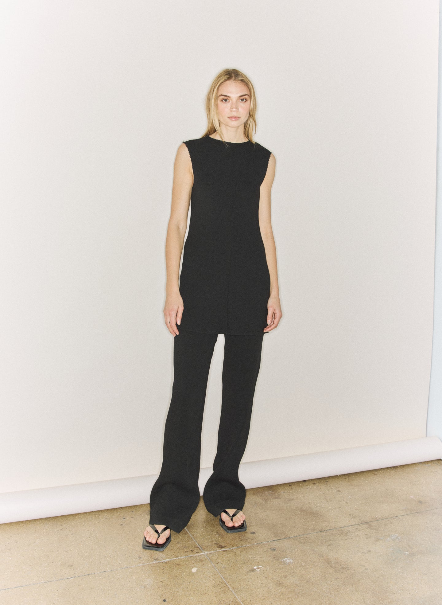 Tibi Viscose Plisse Sleeveless Bias Short Tunic Dress