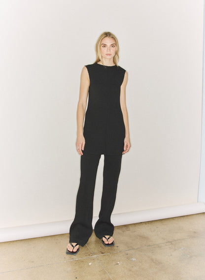 Tibi Viscose Plisse Sleeveless Bias Short Tunic Dress