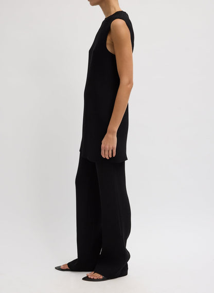Tibi Viscose Plisse Sleeveless Bias Short Tunic Dress