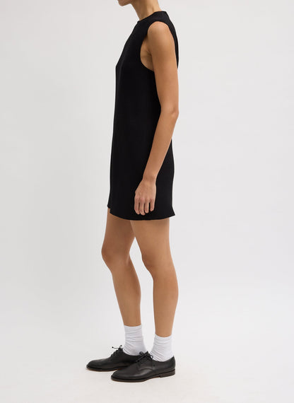 Tibi Viscose Plisse Sleeveless Bias Short Tunic Dress