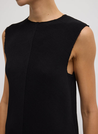 Tibi Viscose Plisse Sleeveless Bias Short Tunic Dress