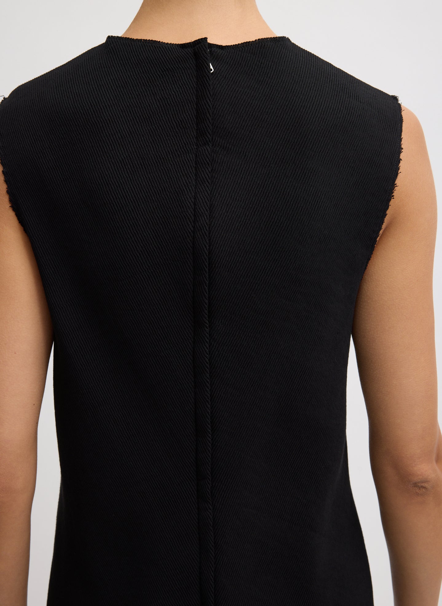 Tibi Viscose Plisse Sleeveless Bias Short Tunic Dress