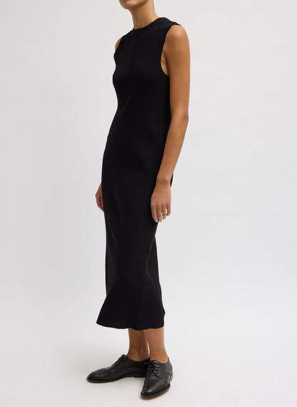 Tibi Viscose Plisse Sleeveless Bias Dress
