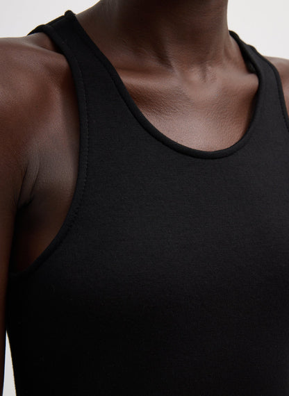 Tibi Bonded Viscose Sculpted Sleeveless Tunic Tank
