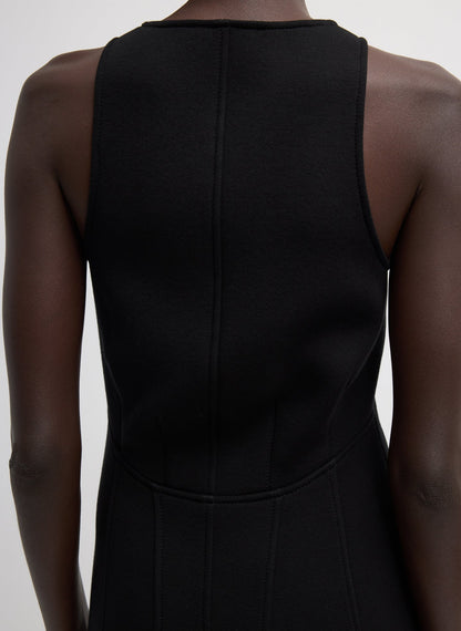 Tibi Bonded Viscose Sculpted Sleeveless Tunic Tank