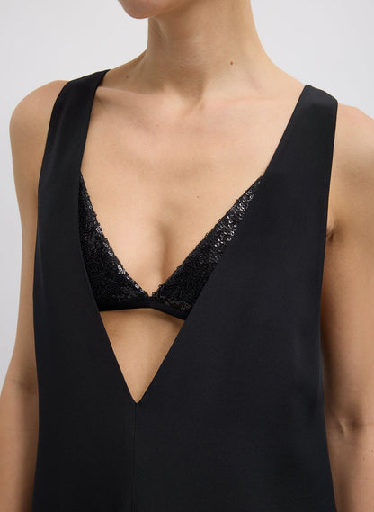 Tibi 4-Ply Silk V-Neck Dress With Bra