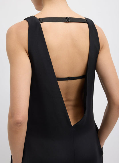 Tibi 4-Ply Silk V-Neck Dress With Bra
