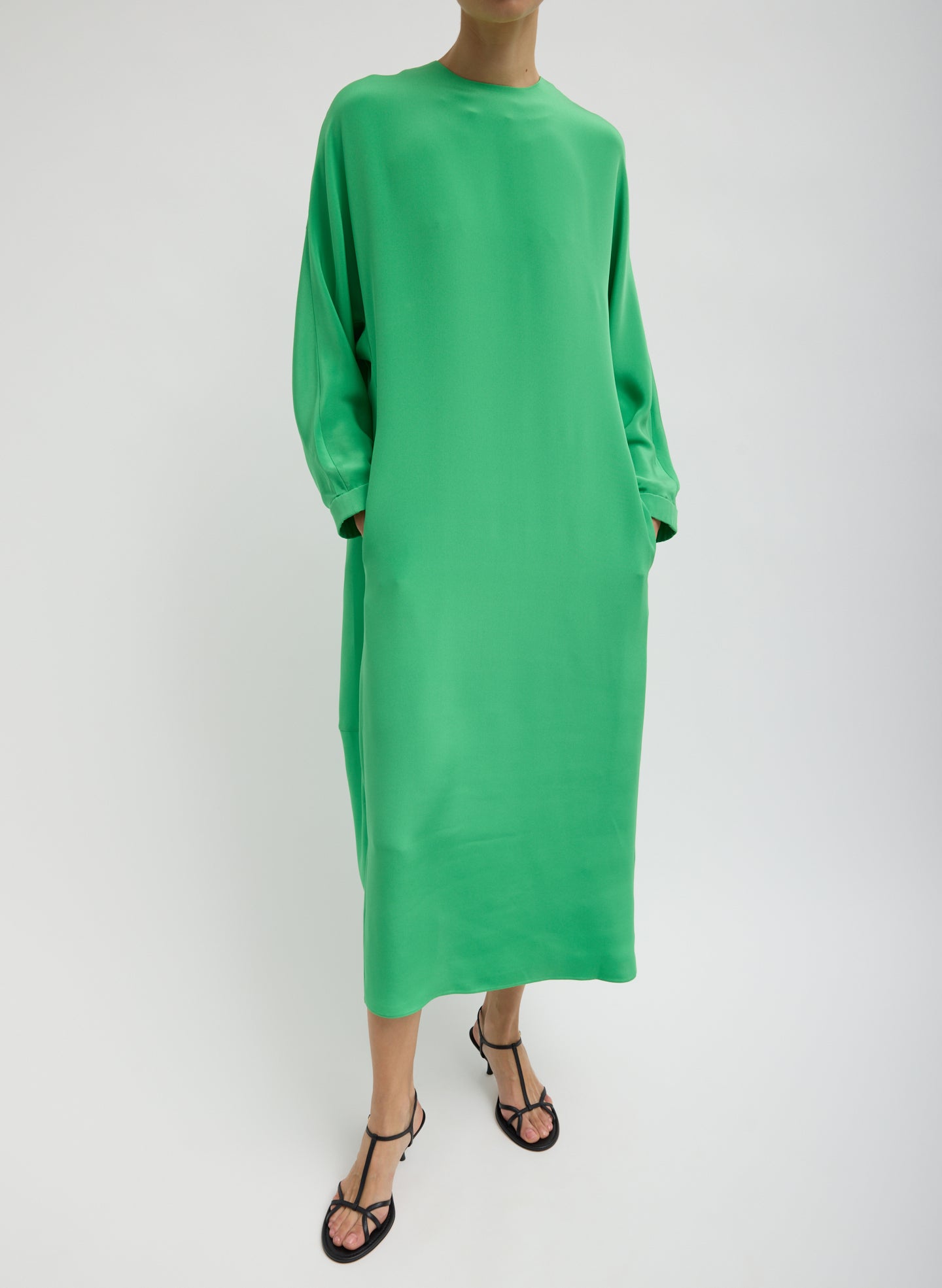 Tibi 4-Ply Silk Long Sleeve Cocoon Dress