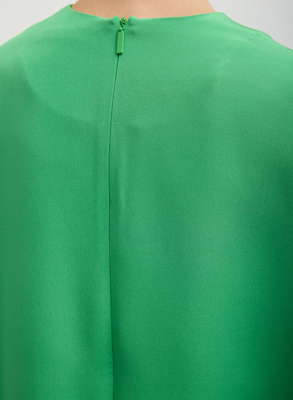 Tibi 4-Ply Silk Long Sleeve Cocoon Dress