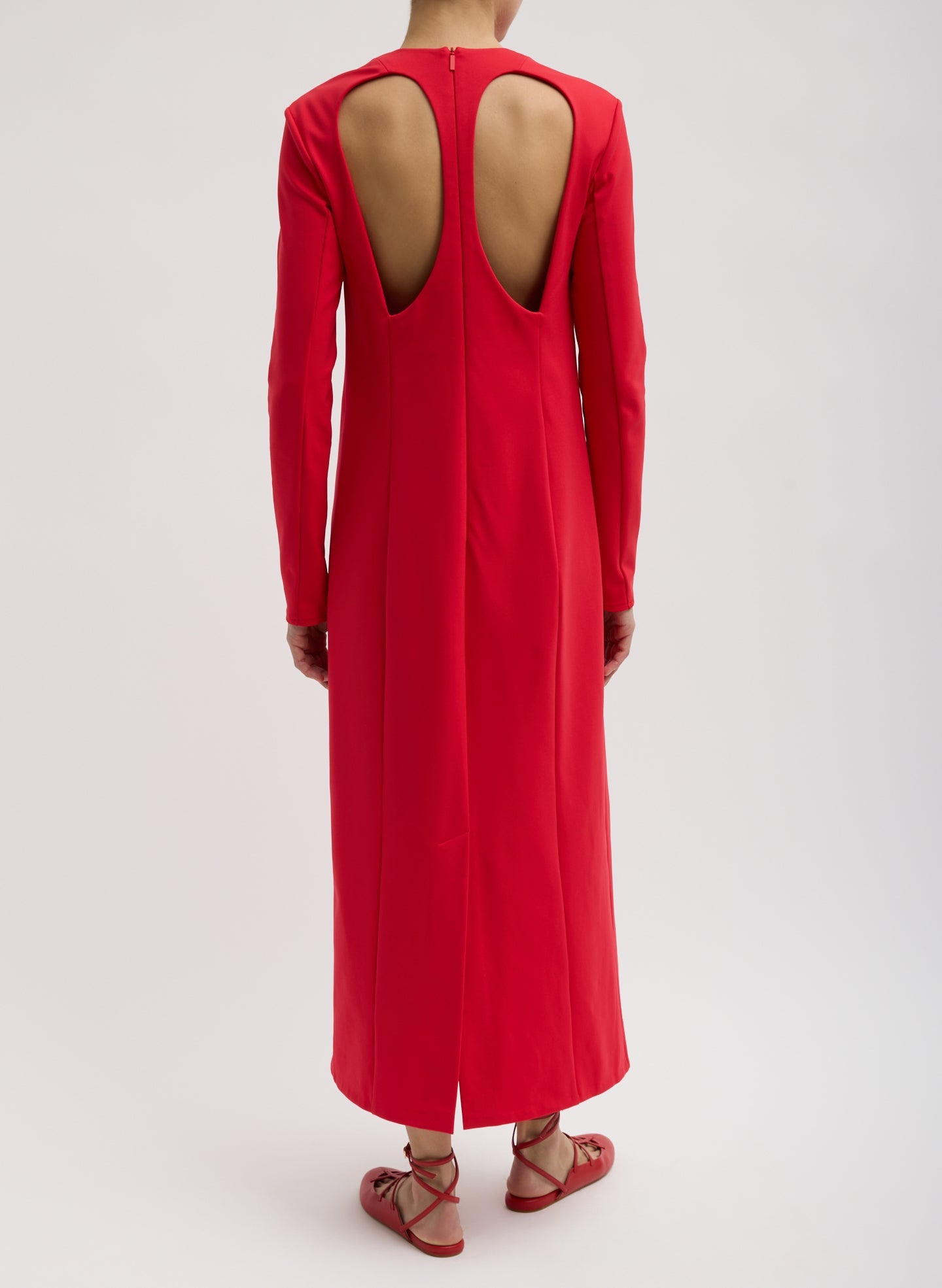 Tibi Compact Ultra Stretch Knit Dress With Cut Out Back