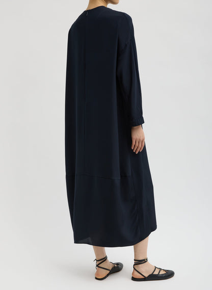 Tibi 4-Ply Silk Long Sleeve Cocoon Dress