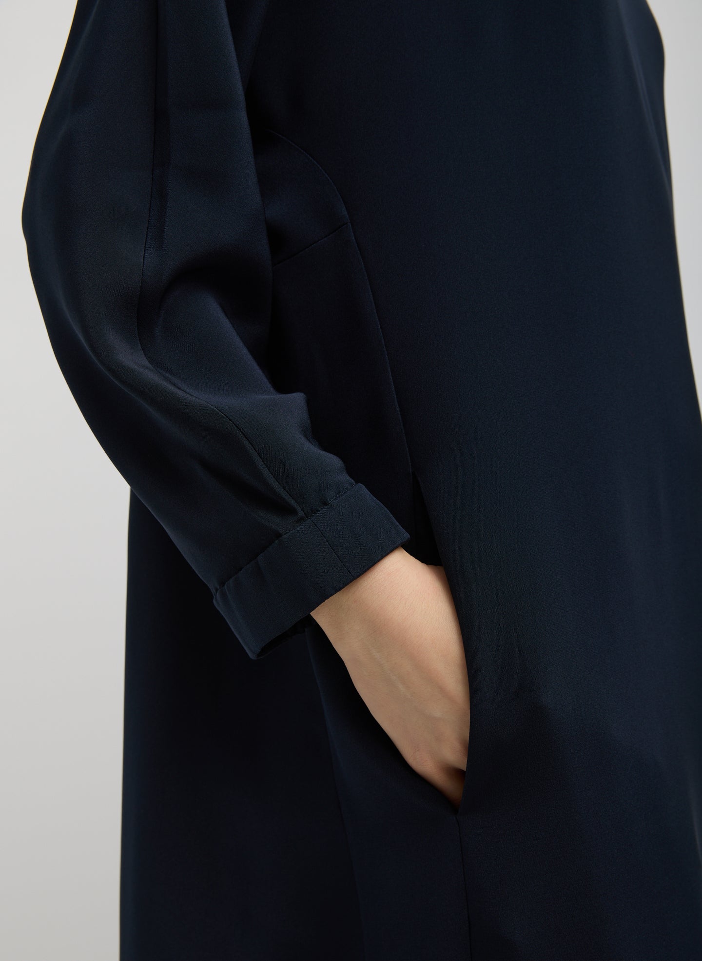 Tibi 4-Ply Silk Long Sleeve Cocoon Dress