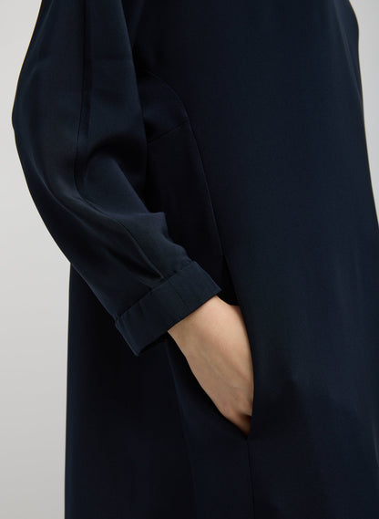 Tibi 4-Ply Silk Long Sleeve Cocoon Dress