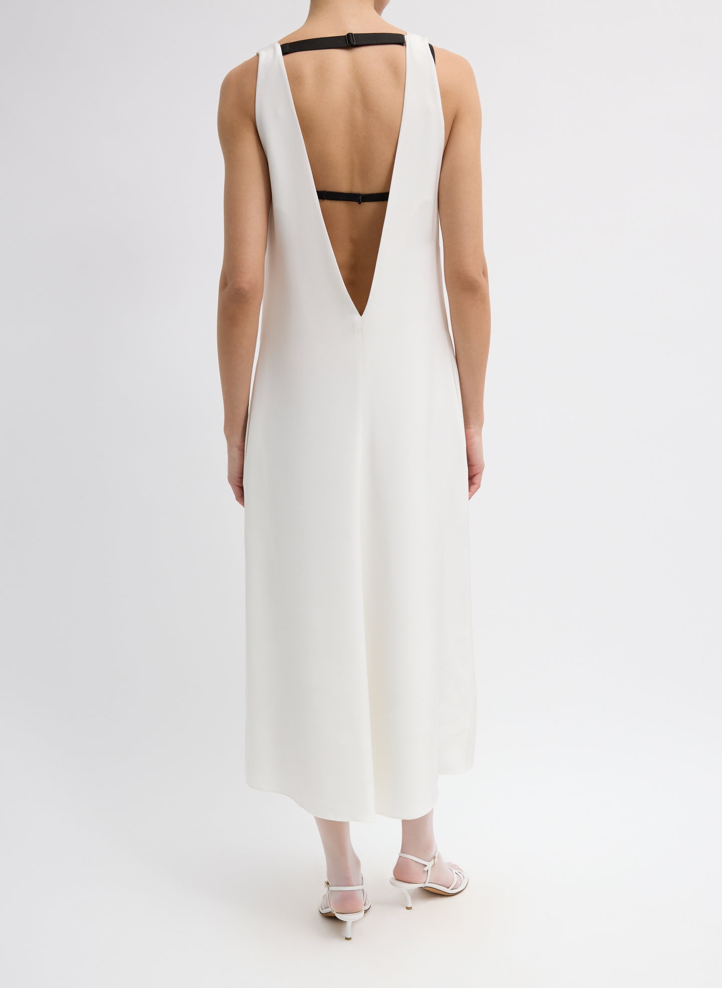 Tibi 4-Ply Silk V-Neck Dress With Bra