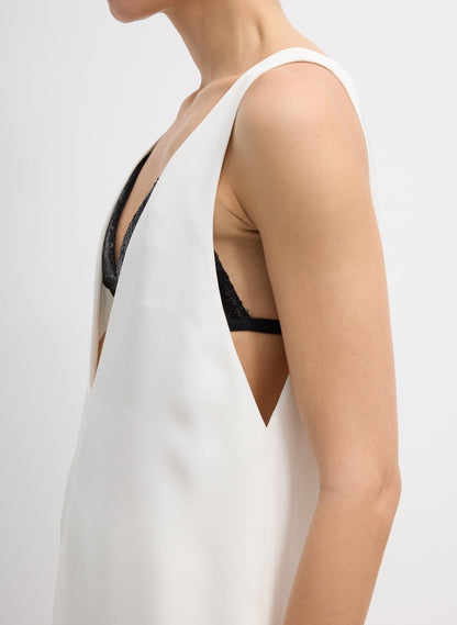 Tibi 4-Ply Silk V-Neck Dress With Bra