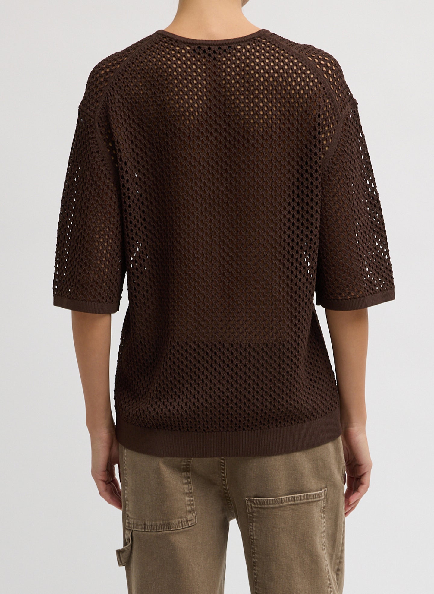 Tibi Crochet Netting Oversized Easy T-Shirt