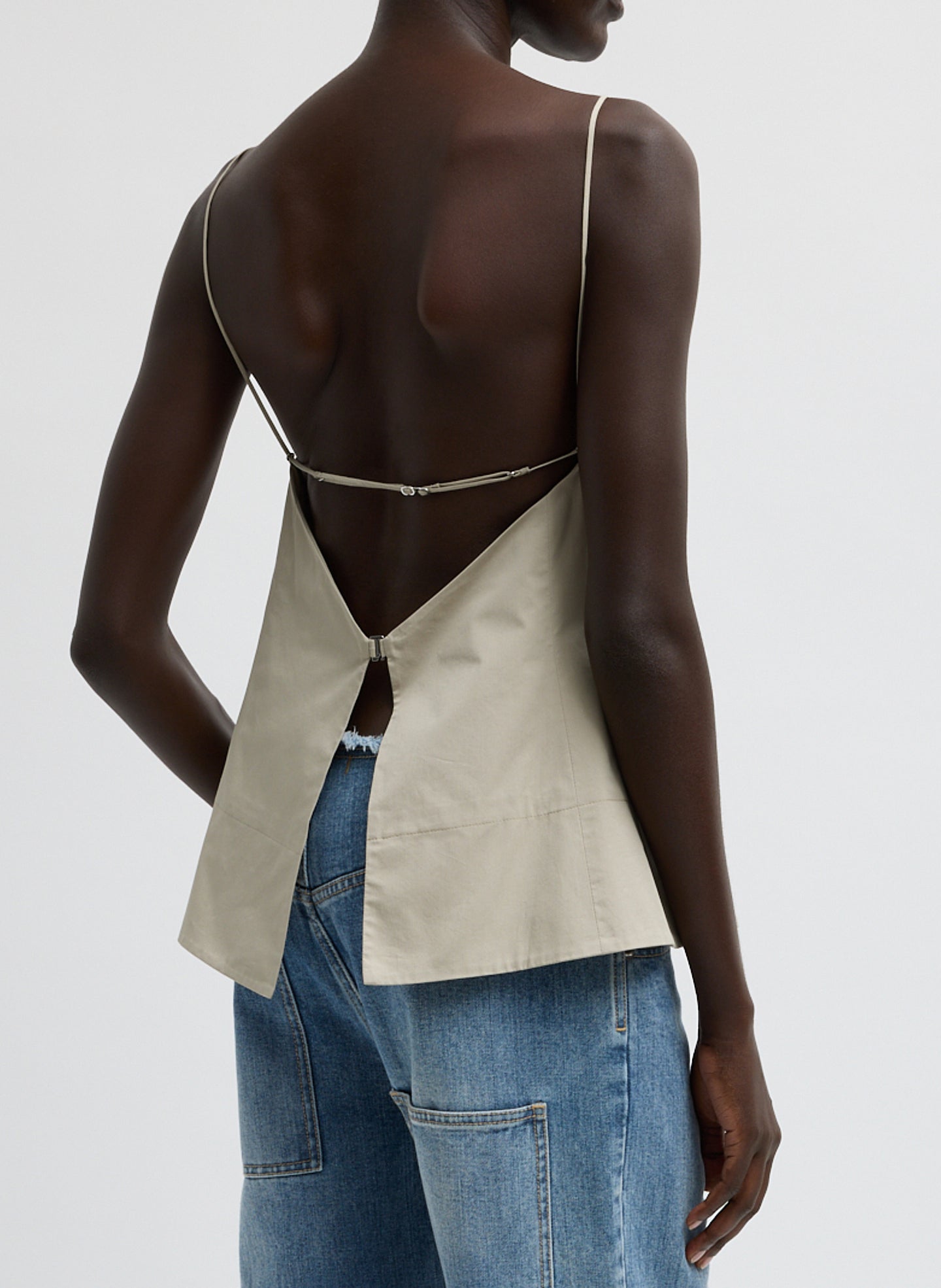 Tibi Eco Poplin Strappy Open Back Top