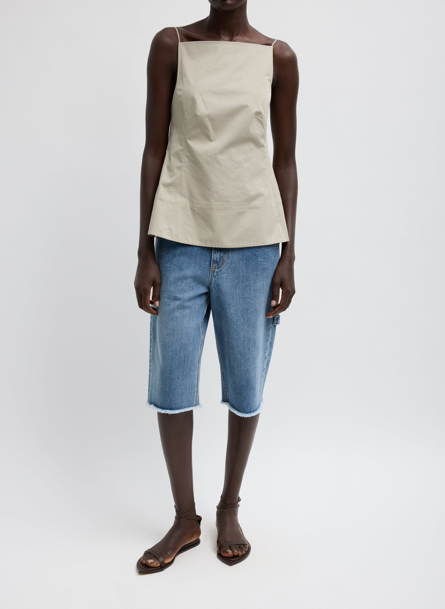 Tibi Eco Poplin Strappy Open Back Top