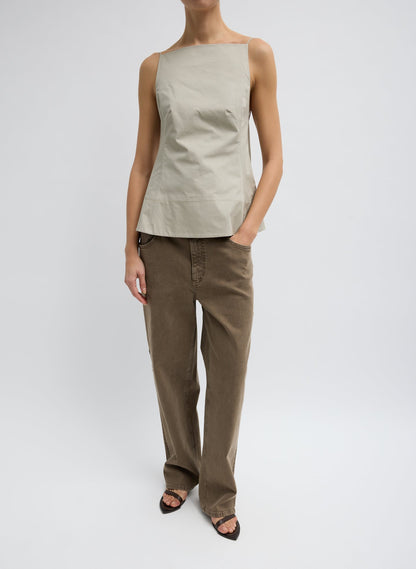 Tibi Eco Poplin Strappy Open Back Top