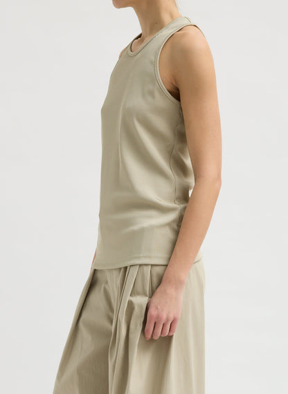 Tibi Stretch Luxe Ribbed Tank Top
