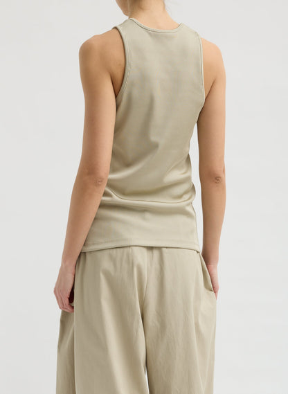 Tibi Stretch Luxe Ribbed Tank Top