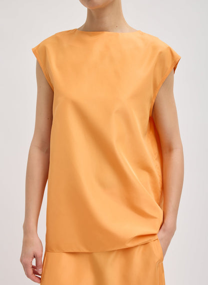 Tibi Summer Nylon Sleeveless Cocoon Top