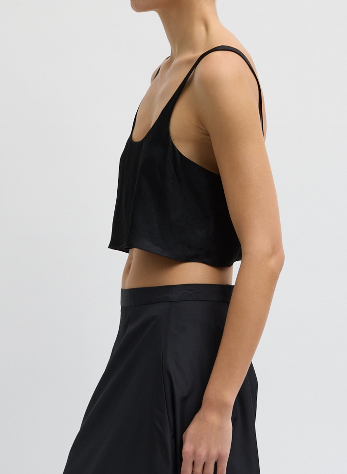 Tibi Summer Acetate Crinkle Cropped Tank