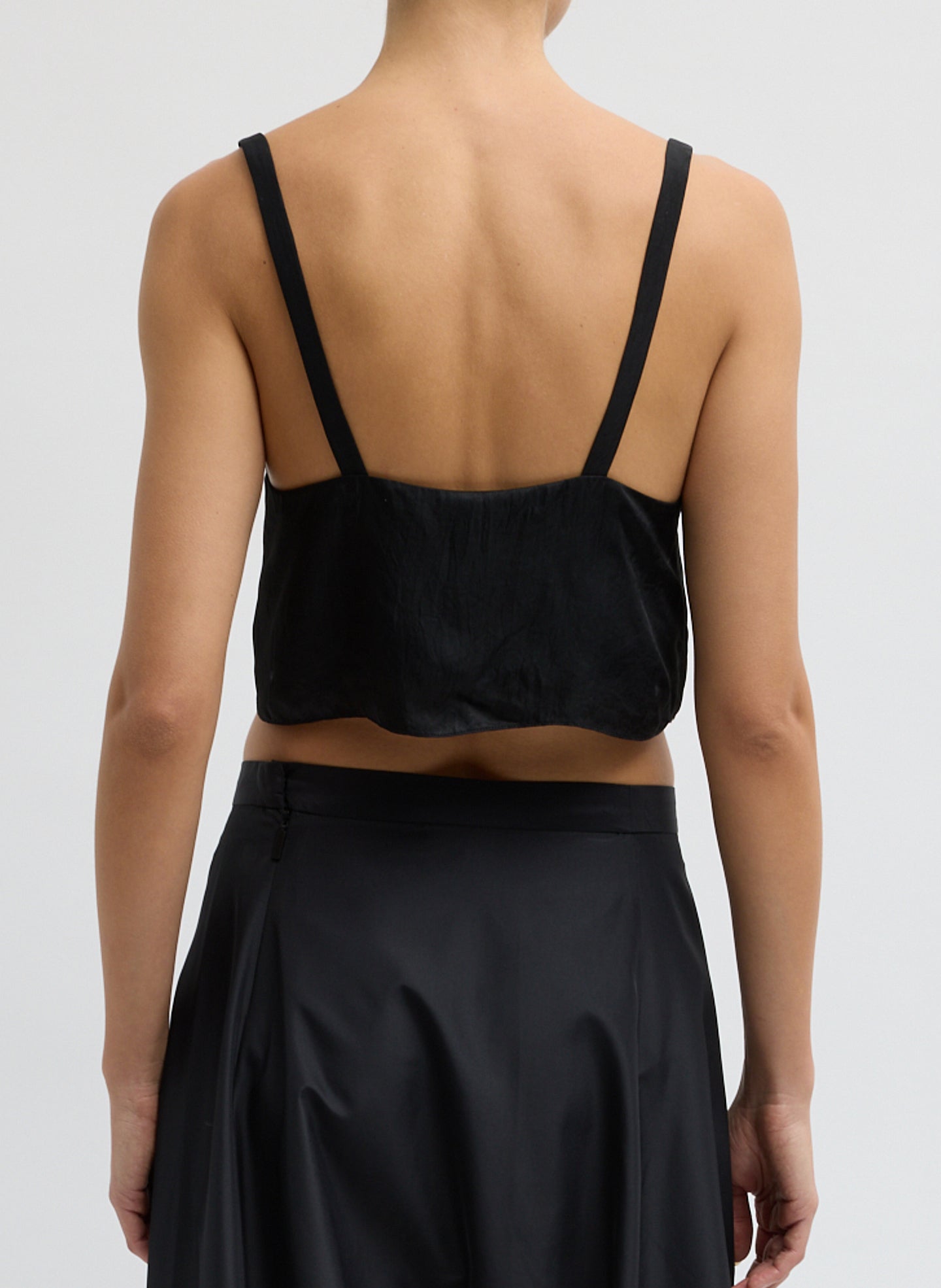 Tibi Summer Acetate Crinkle Cropped Tank
