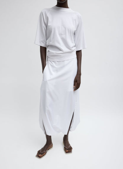 Tibi Short Sleeve T-Shirt With Shirred Back