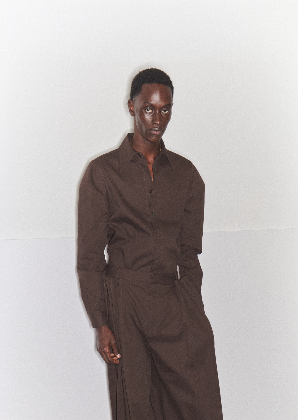 Tibi Luxe Spring Twill Hinged Shirt