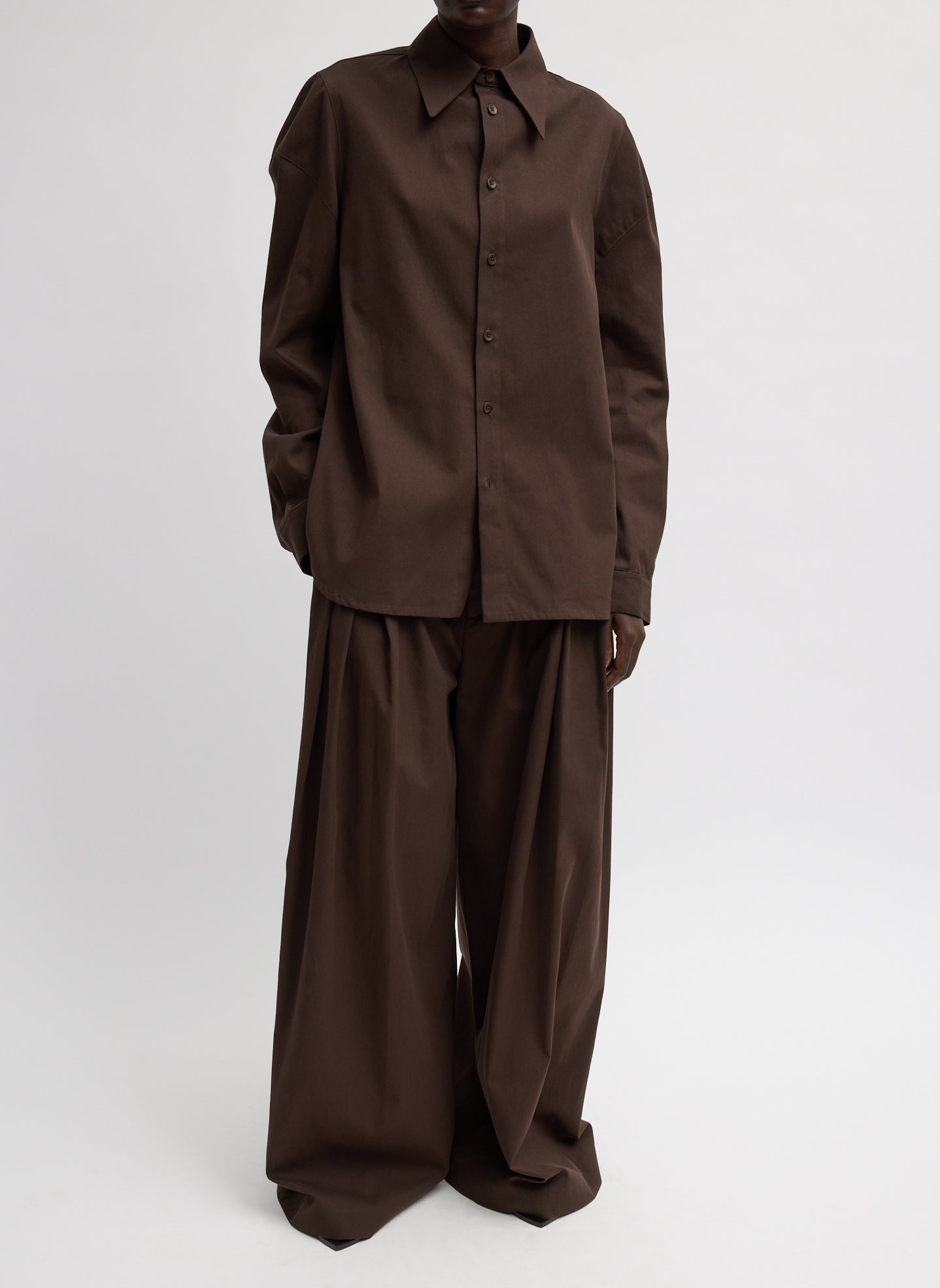 Tibi Luxe Spring Twill Hinged Shirt
