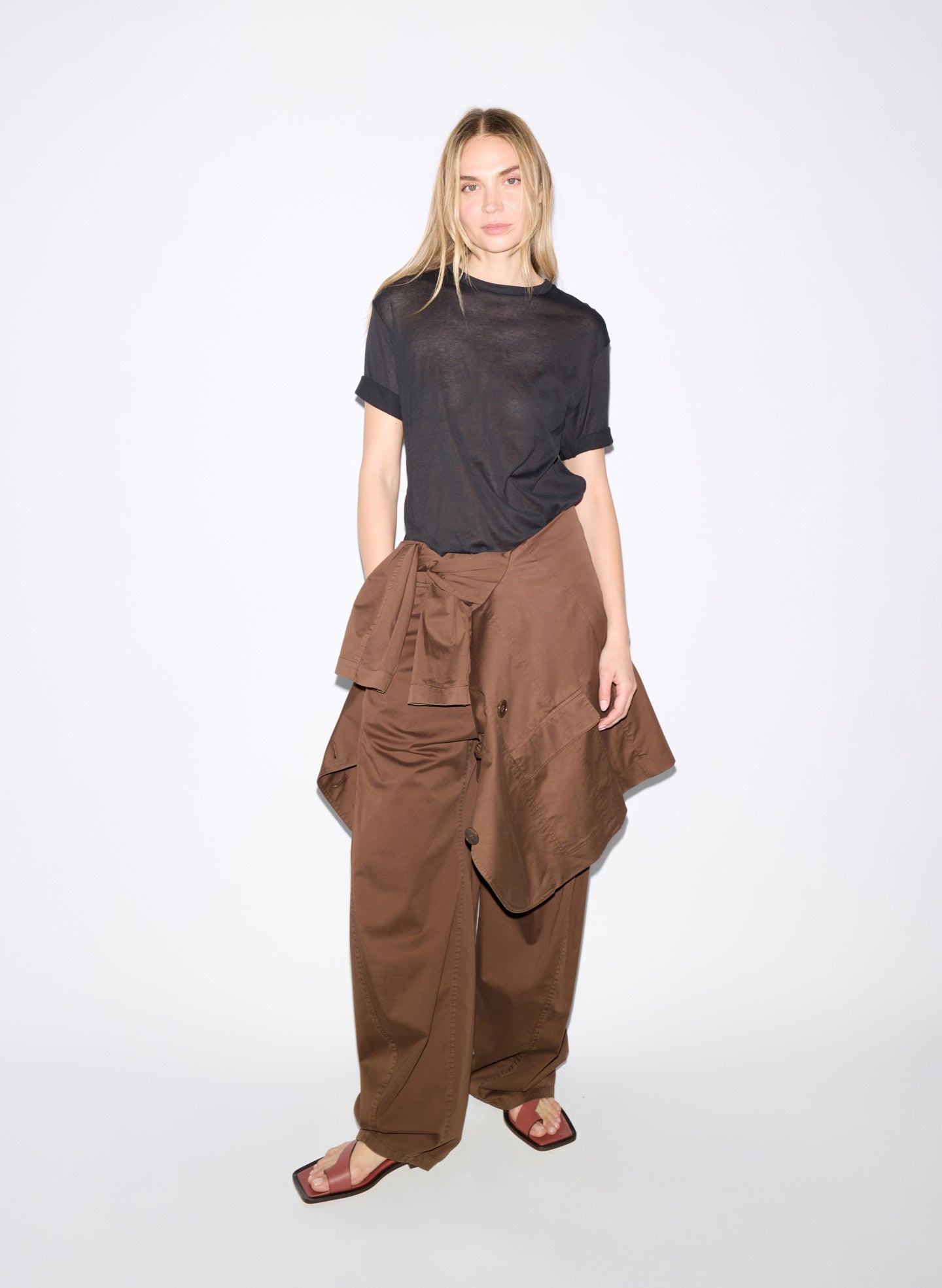 Tibi Sheer Crepe Knit Mock Unisex T-Shirt