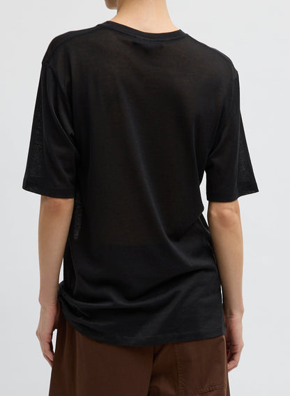 Tibi Sheer Crepe Knit Mock Unisex T-Shirt