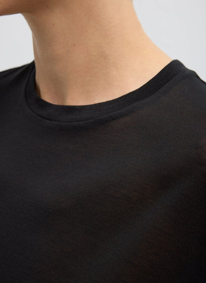 Tibi Sheer Crepe Knit Mock Unisex T-Shirt