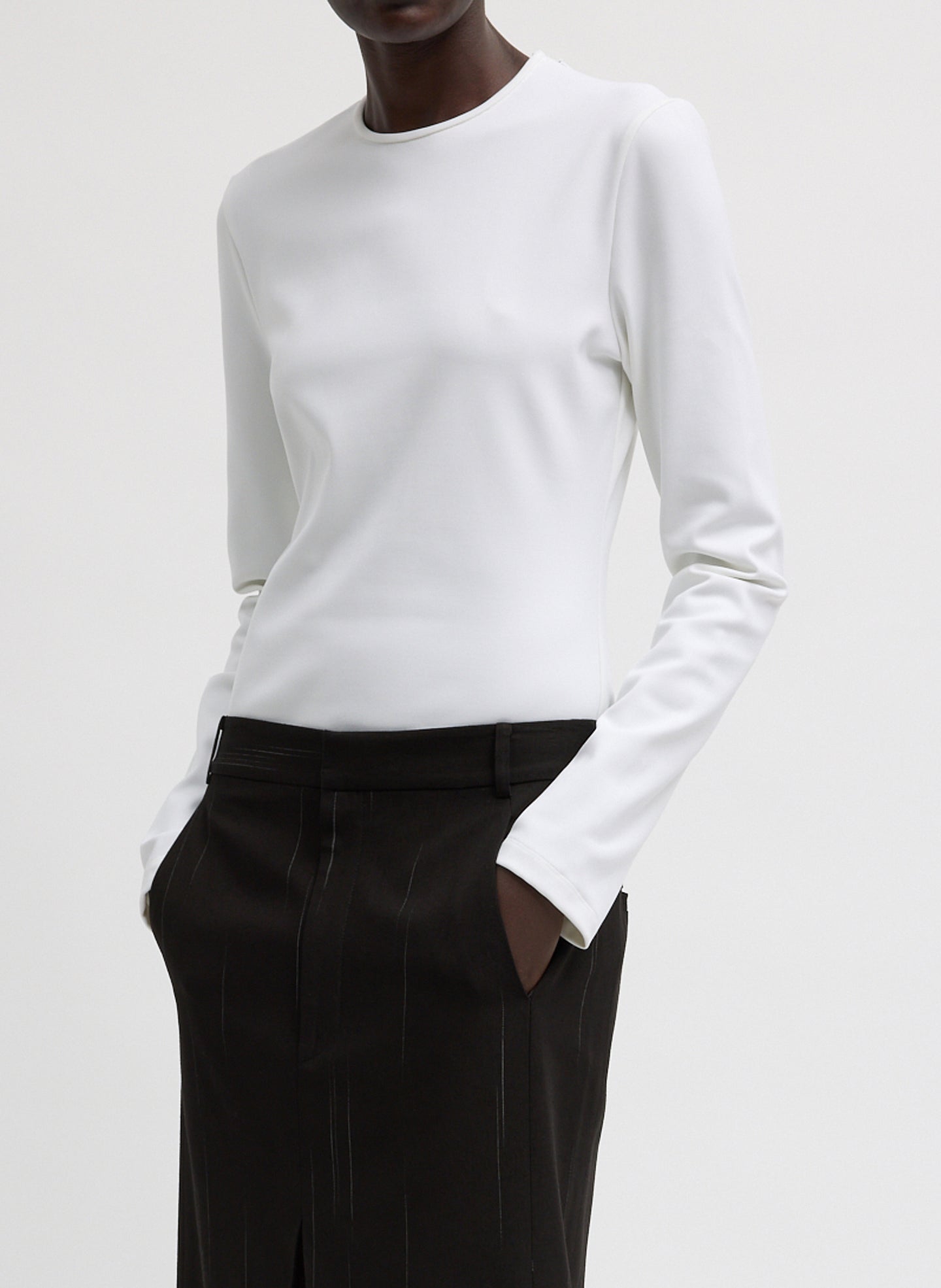 Tibi Compact Ultra Stretch Cut Out Back Top