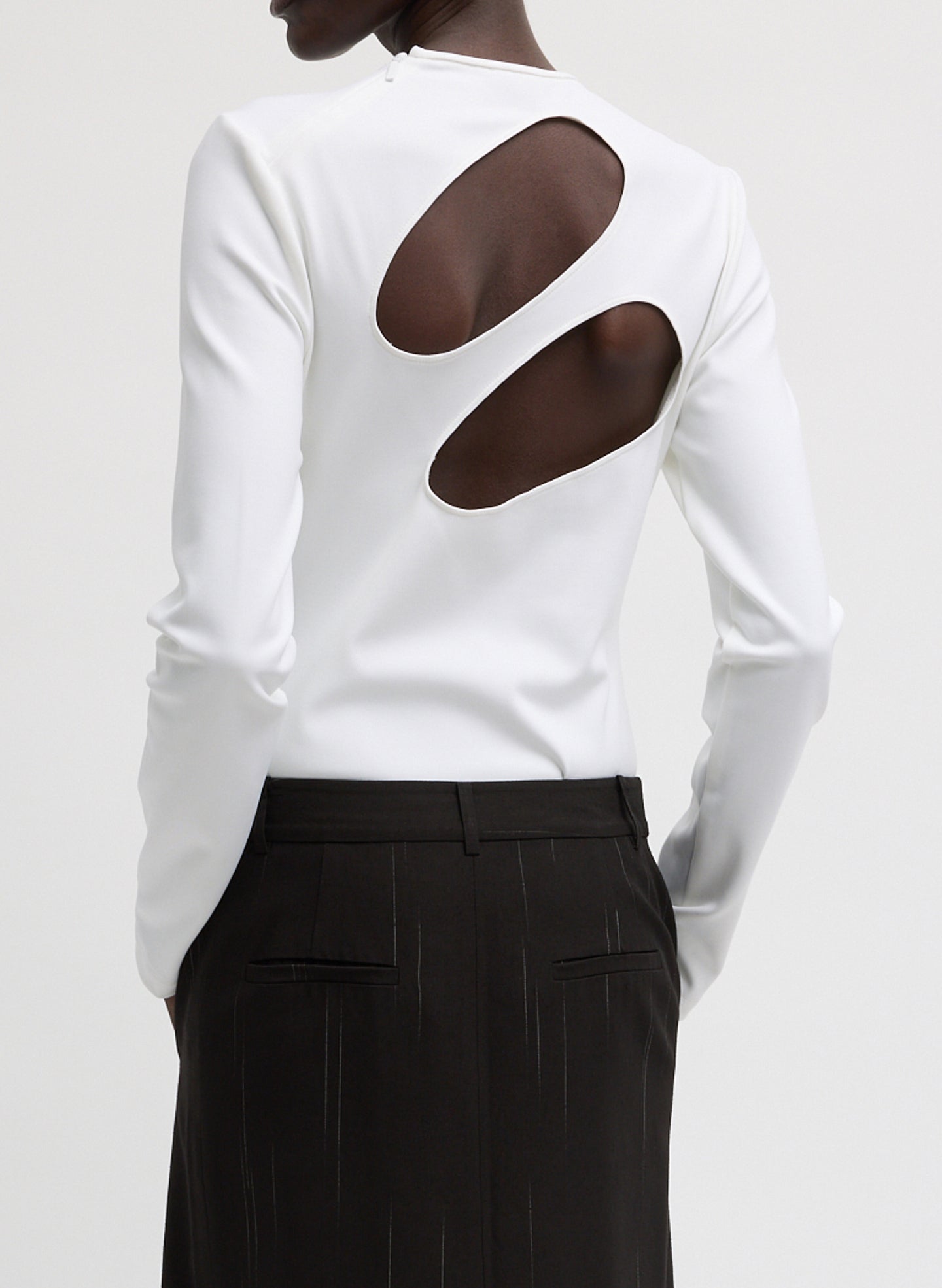Tibi Compact Ultra Stretch Cut Out Back Top