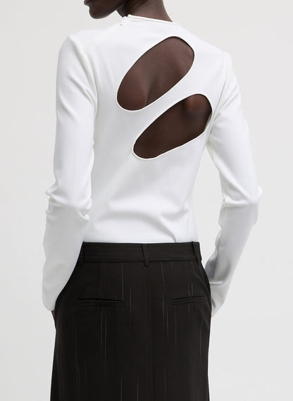 Tibi Compact Ultra Stretch Cut Out Back Top