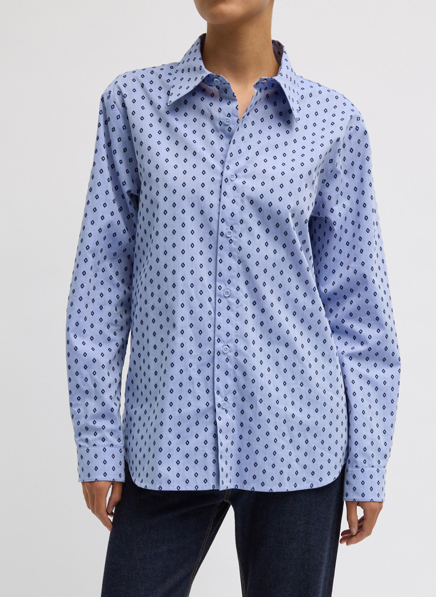 Tibi Flocked Oxford Classic Men's Shirt