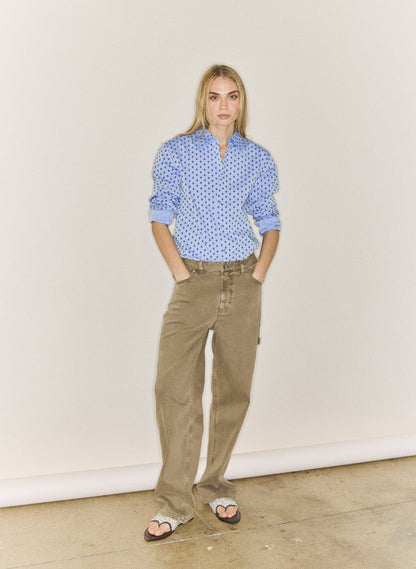 Tibi Flocked Oxford Classic Men's Shirt