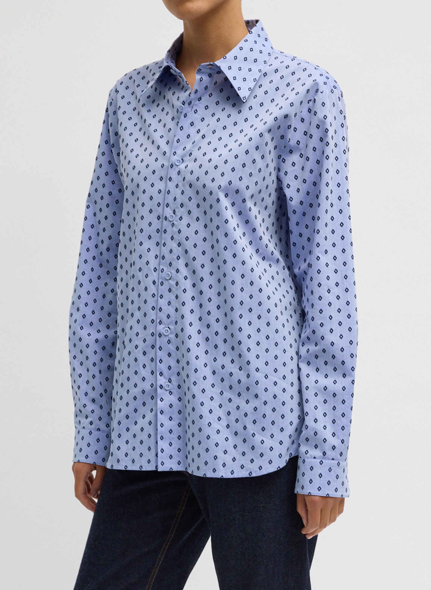 Tibi Flocked Oxford Classic Men's Shirt