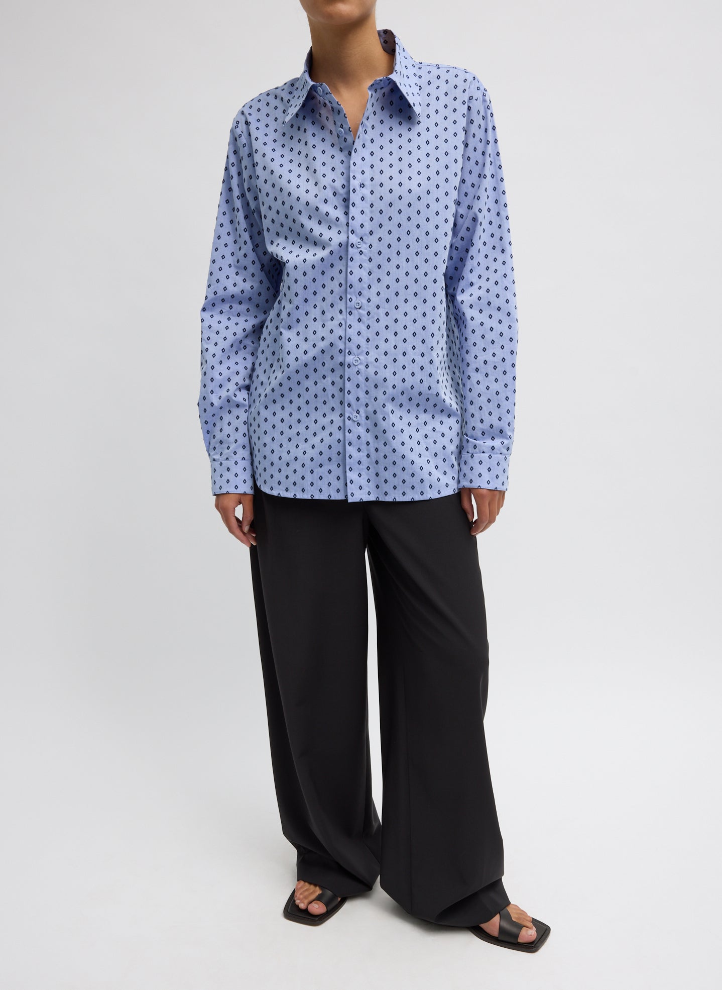 Tibi Flocked Oxford Classic Men's Shirt