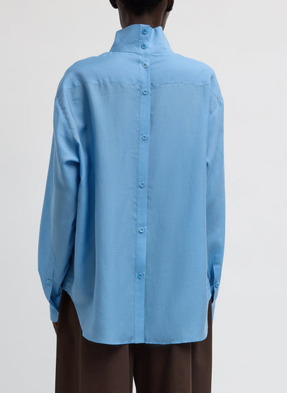 Tibi Ultra Light Silk Tencel Funnel Neck Shirt