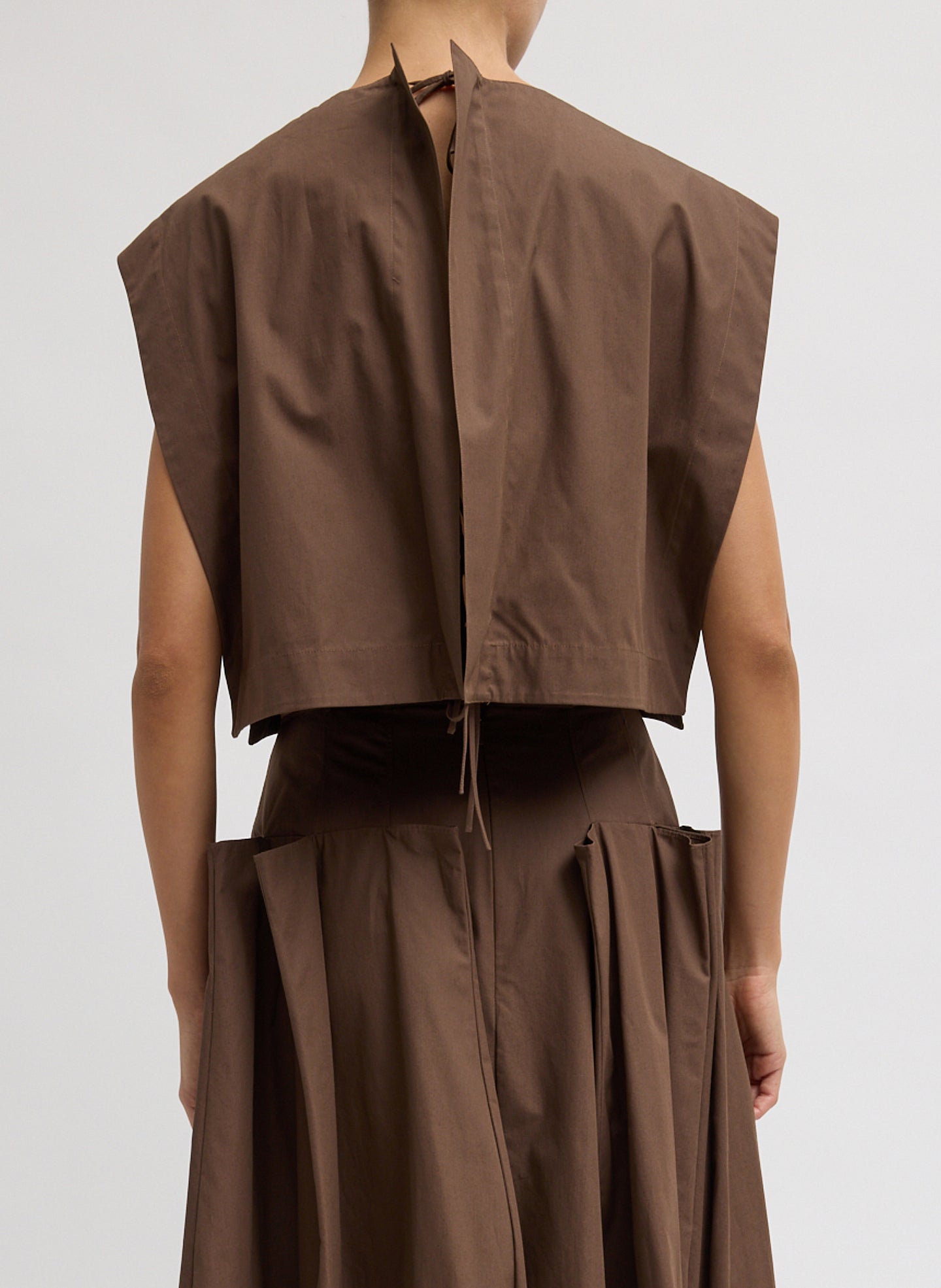 Tibi Compact Eco Poplin Cropped Square Top