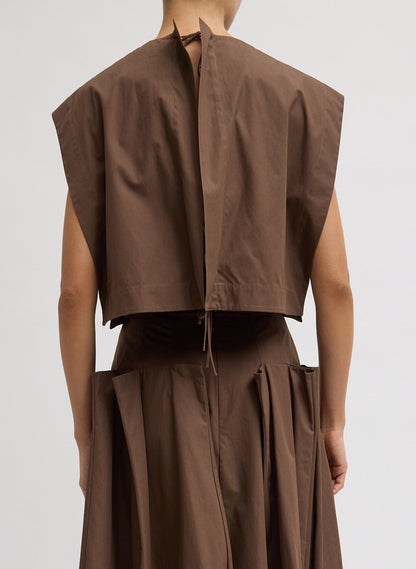 Tibi Compact Eco Poplin Cropped Square Top